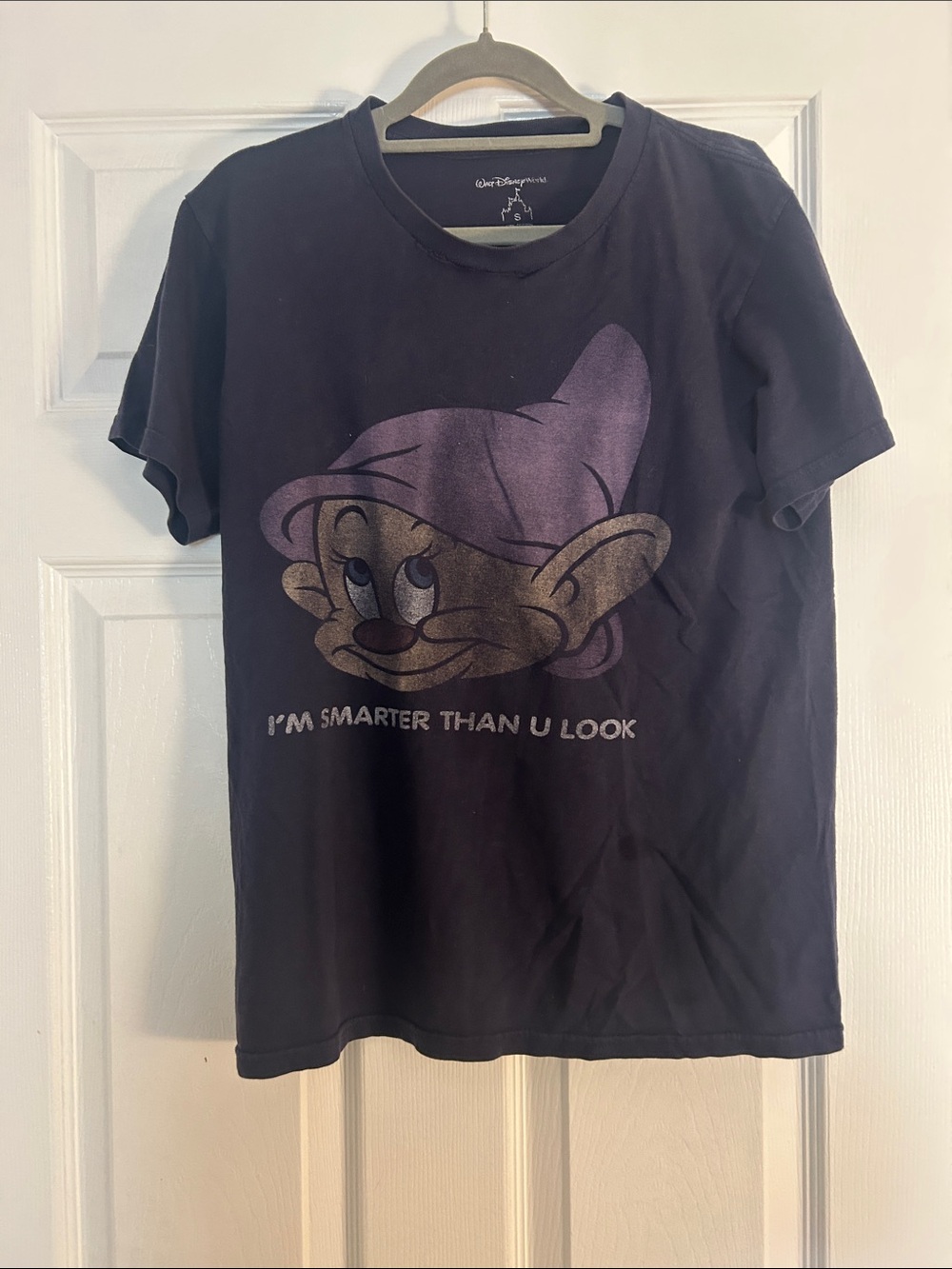 Disney Black Tee with Purple Dopey Graphic